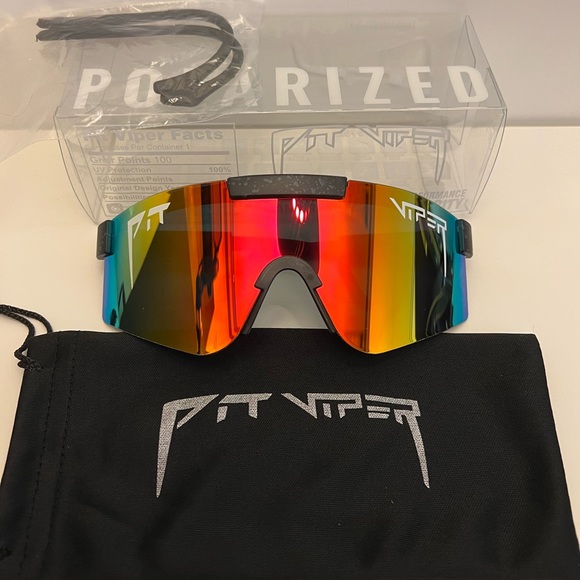 Brand New Pit Viper Orange/Yellow/Blue With Bag And Ear Loops - Picture 2 of 7